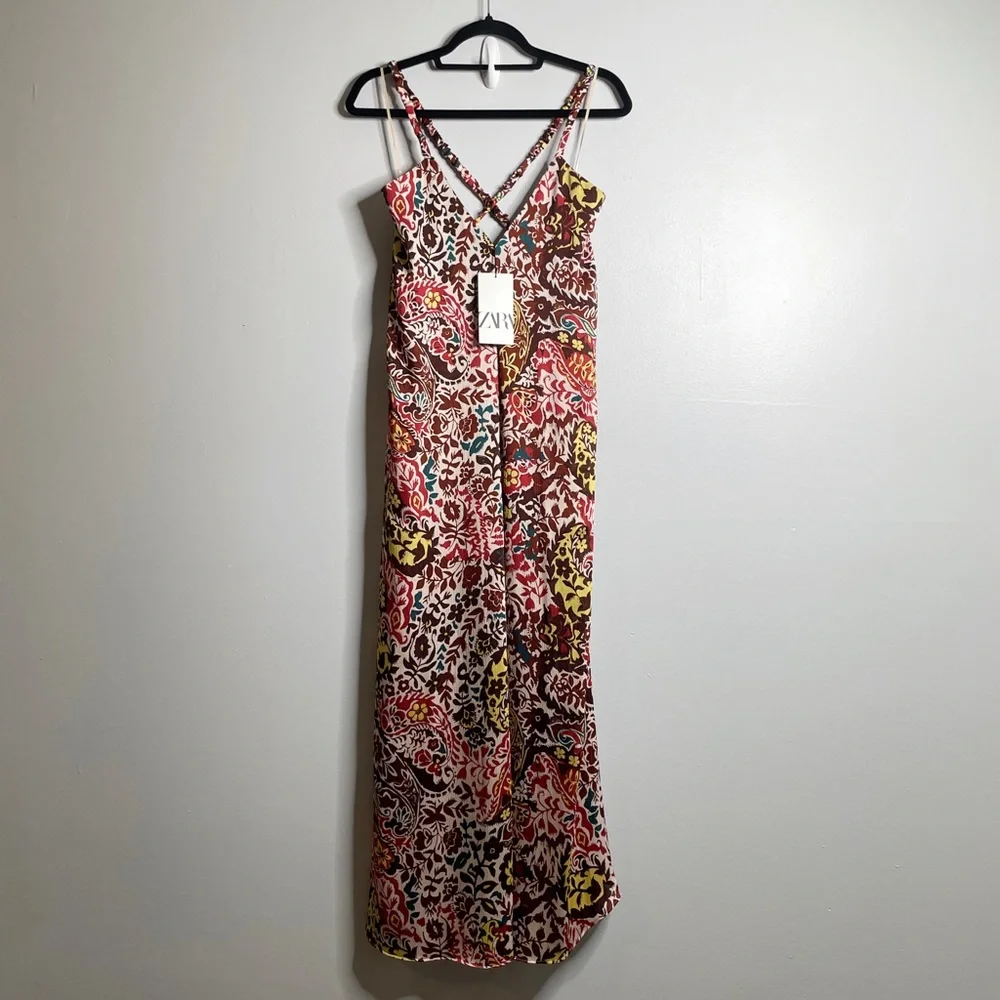 ZARA OVERSIZED FLORAL PRINTED MAXI DRESS - XS - Picture 6 of 9
